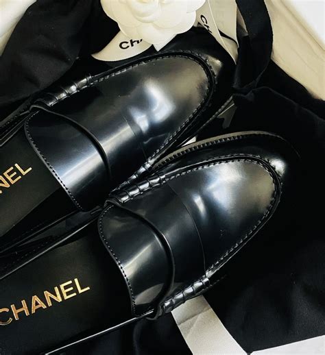 chanel womens loafers|chanel moccasin loafer.